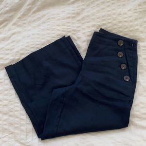 Ann Taylor Navy Cropped Sailor Pants